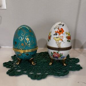 Vintage Small Egg Trinket boxes (2)